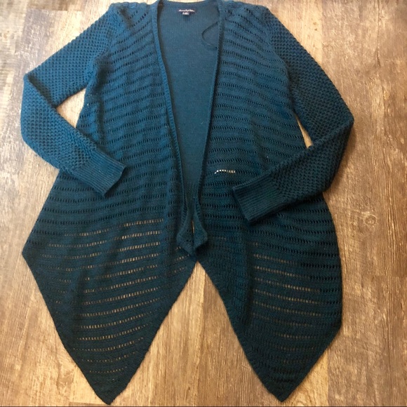 American Eagle beautiful teal cozy cardigan medium - Picture 7 of 8